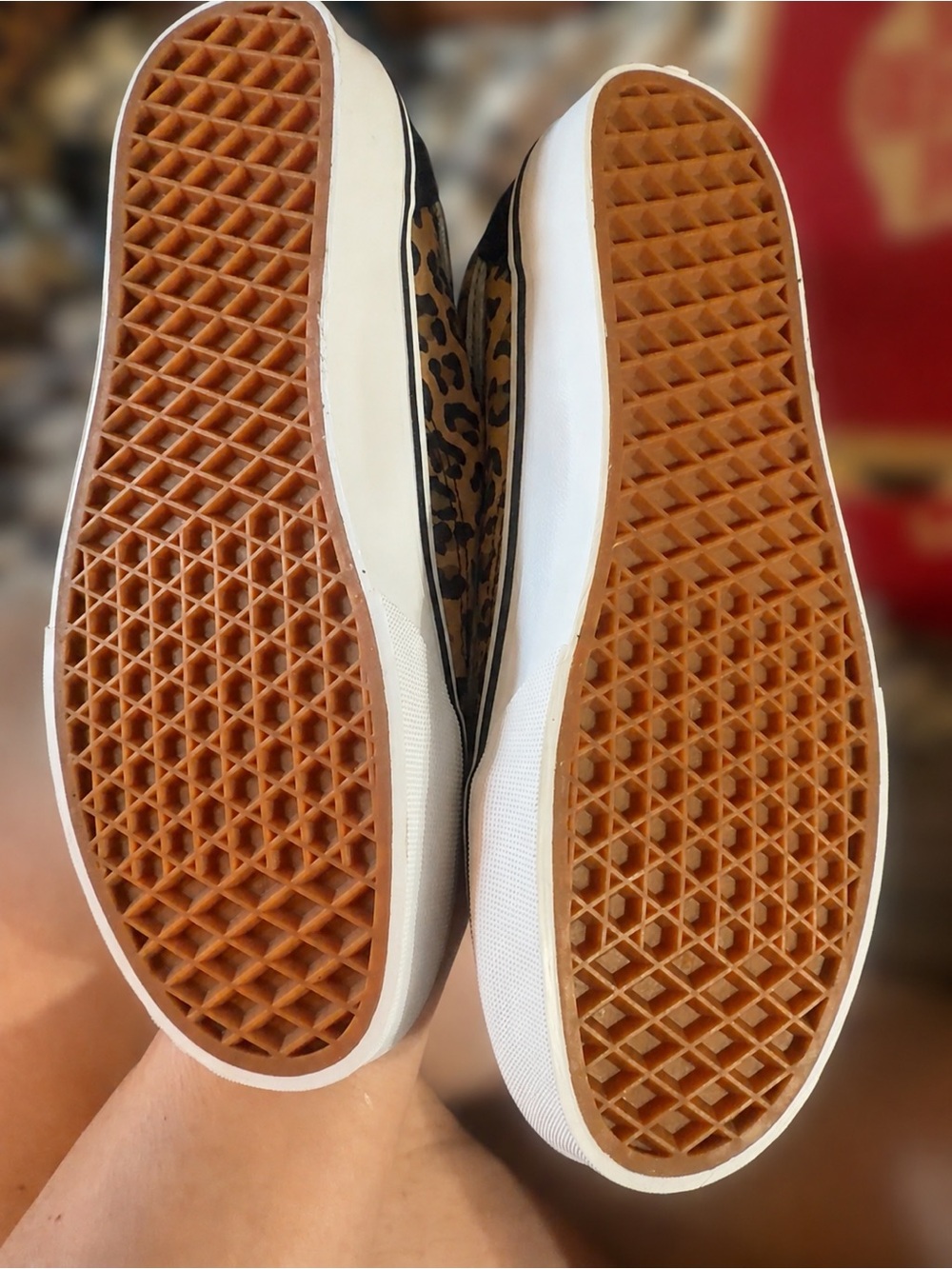Vans Old Skool Leopard Print Sneakers in Black and Tan - Picture 3 of 7